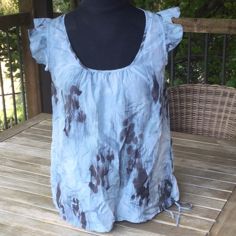 Banana Republic blue silk  top size S